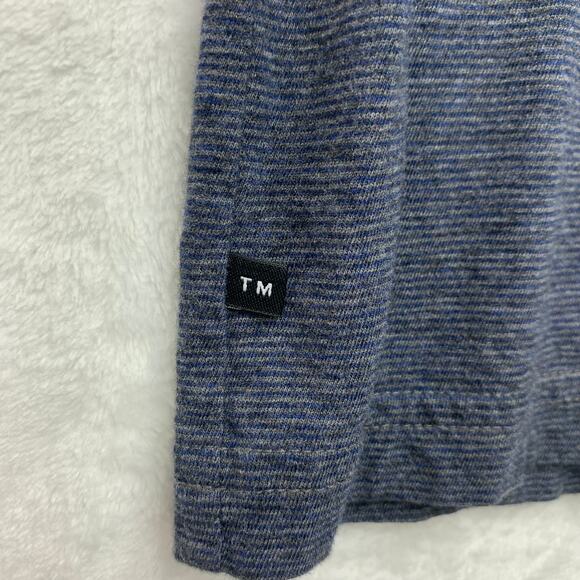 Travis Mathew Mens XL Blue Striped Cotton Modal Short Sleeve Polo Golf Shirt - Picture 5 of 6